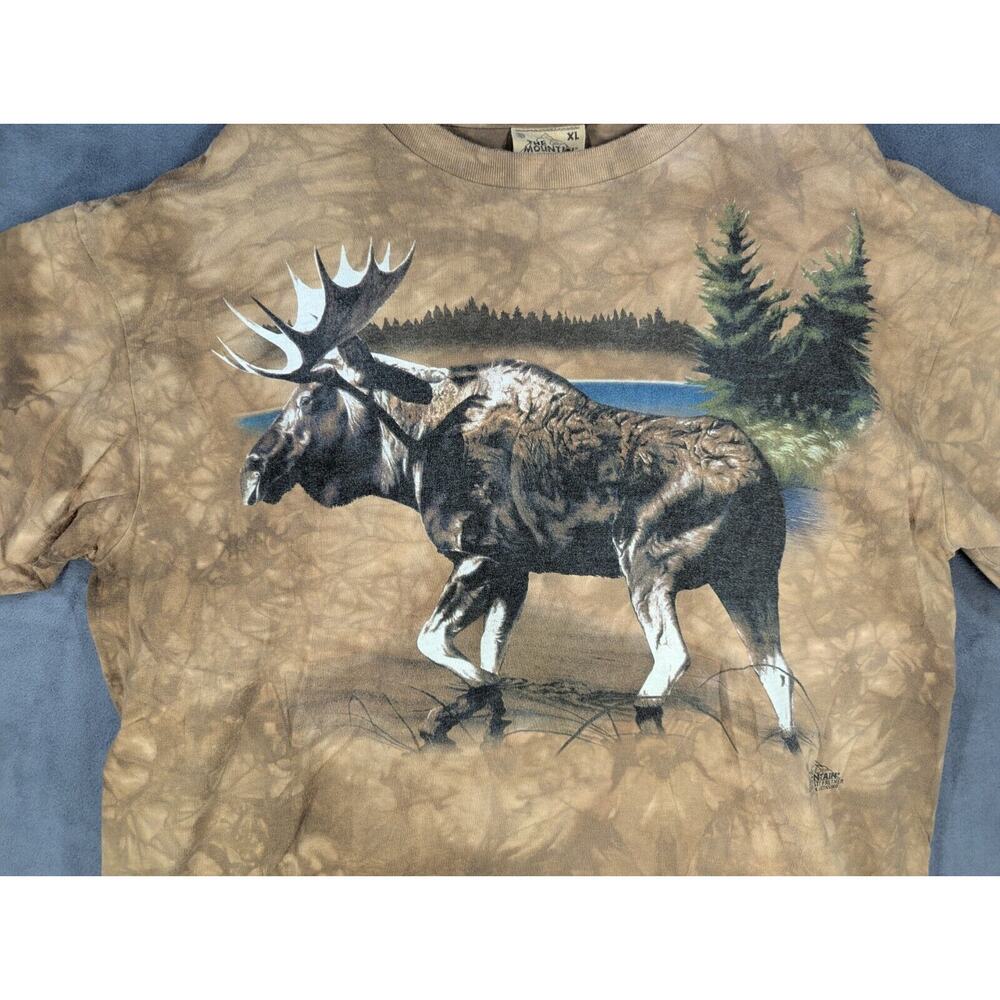 Vintage 1999 The Mountain Moose Tie-Dye T-Shirt XL Nature Animal Wild Life - Picture 2 of 8